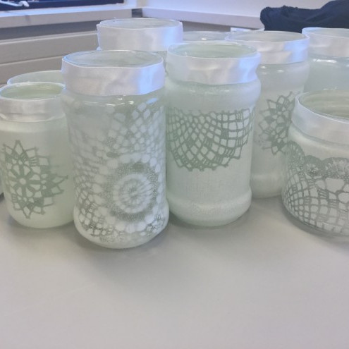 Kertakrukkur sem verða til sölu á jólamarkaðnum