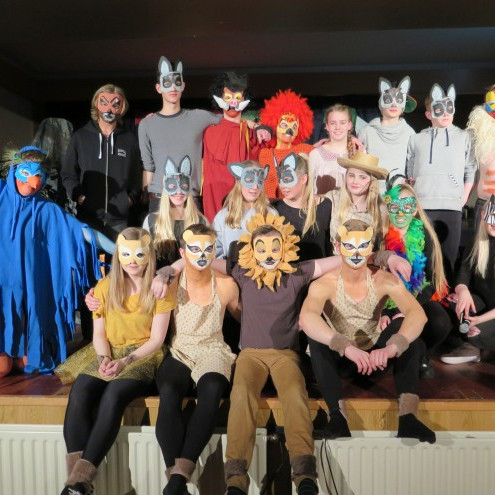 Frá atriði elstu nemenda í fyrra