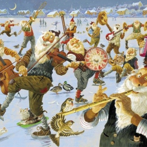 Úr skautaferð jólasveinanna.