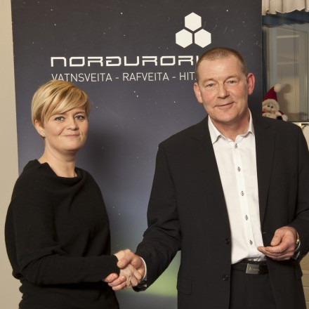 Sigga tekur við styrknum