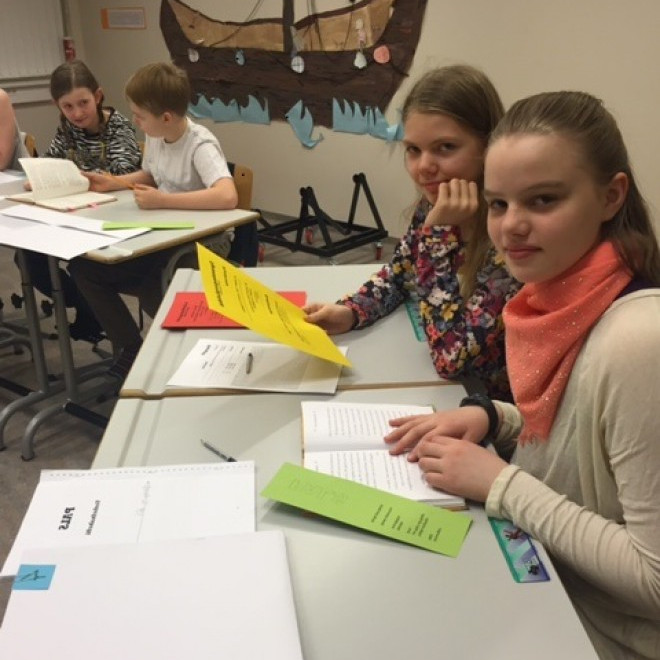 Nemendur 5. og 6. bekkjar unnu í PALS í morgun