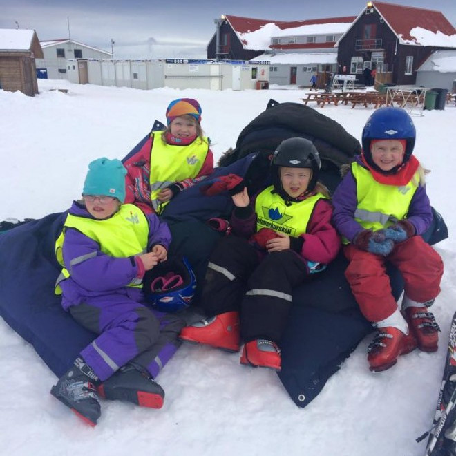Frá skíðaskólanum á föstudag