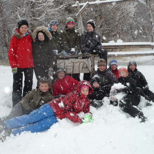 Útieldun hjá 7. og 8. bekk