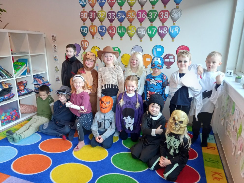 1. bekkur var í miklu stuði þennan dag