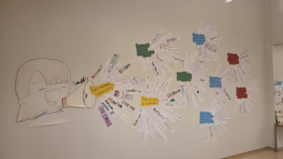 Niðurstöður barnaþingsins voru settar fram á listrænan hátt