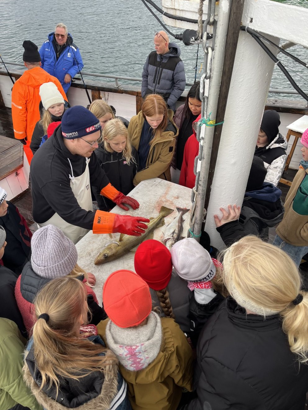 5. og 6. bekkur á siglingu með Húna