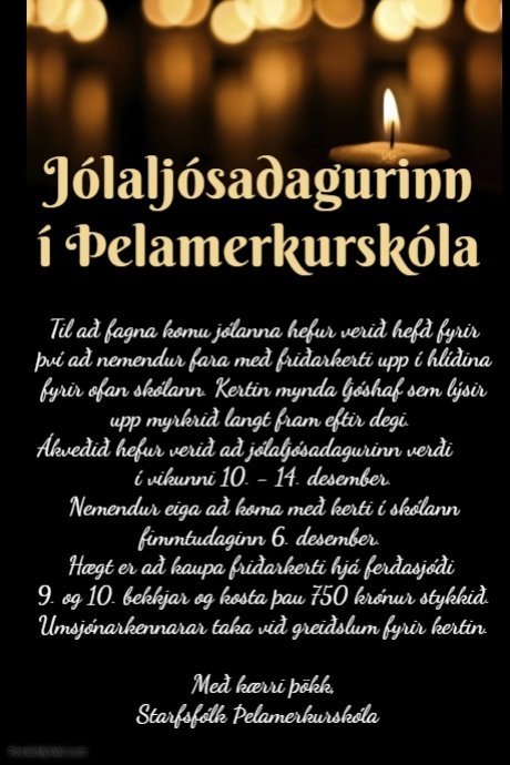 Jólaljósadagurinn í Þelamerkurskóla