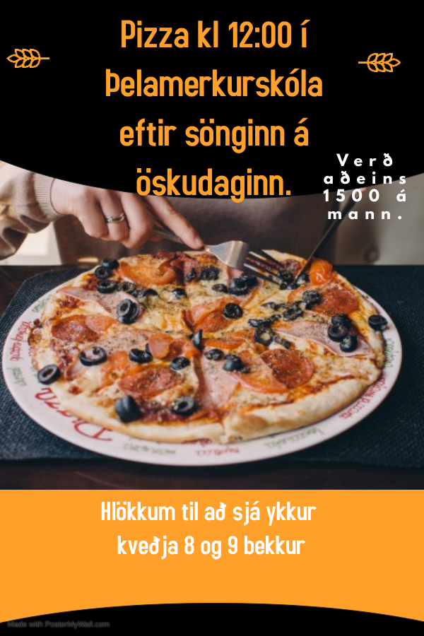 Pizzusala í skólanum á Öskudaginn