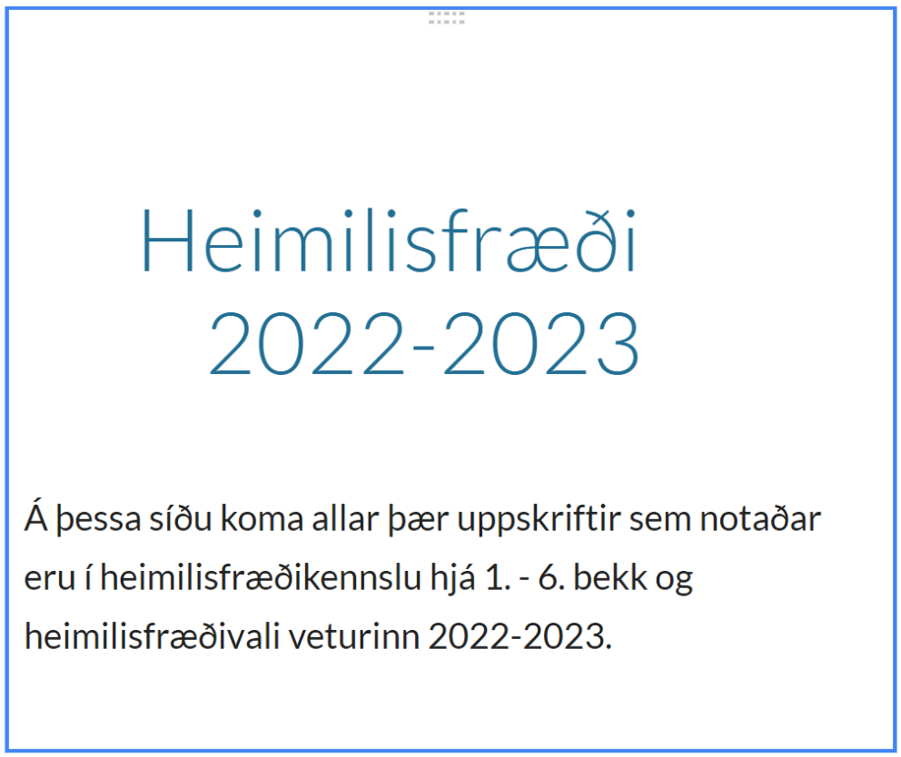 Heimasíða heimilisfræðinnar