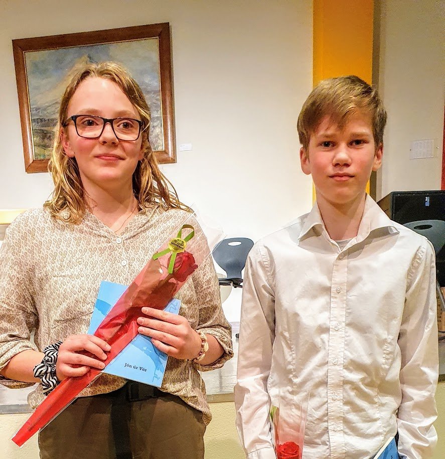 Juliane Lif Sörensen og Stefán Karl Ingvarsson keppendur frá Þelamerkurskóla