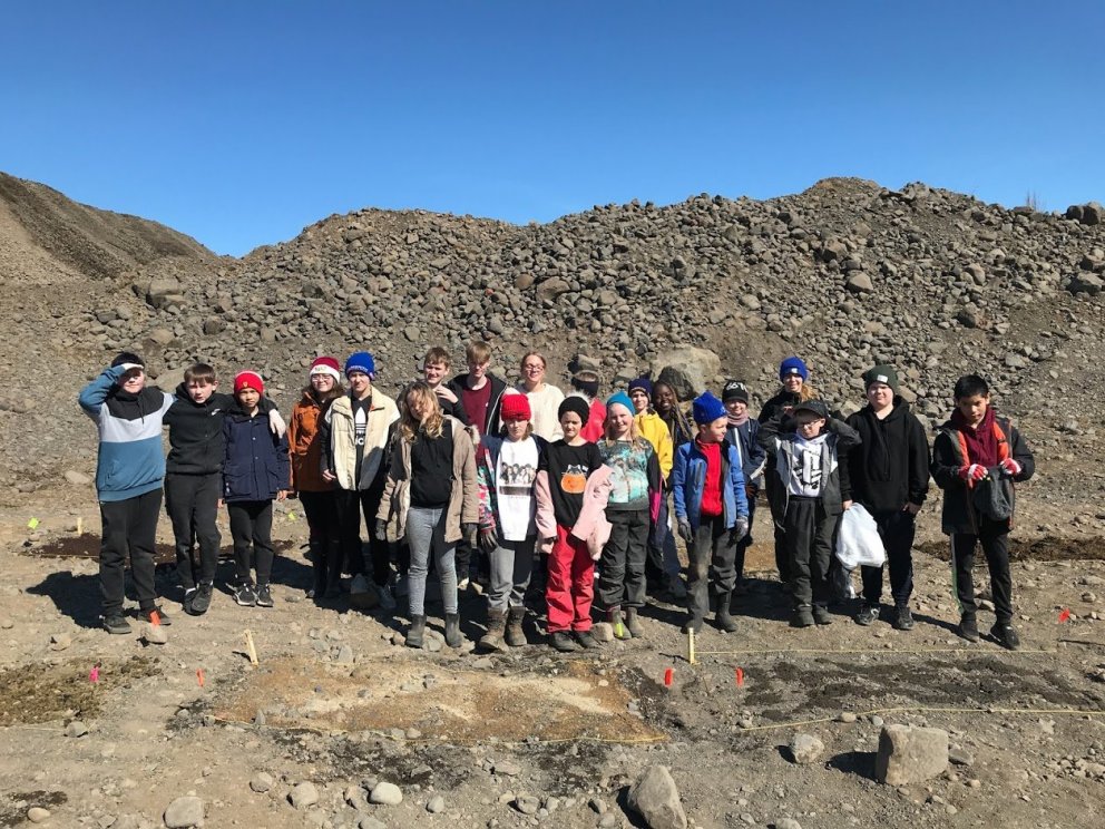 Vistheimt - uppgræðsla í námunni norðan við skólann