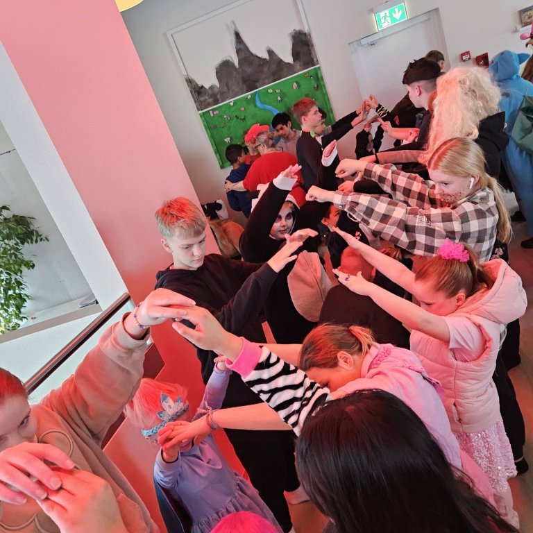 Mikil gleði í marseringunni