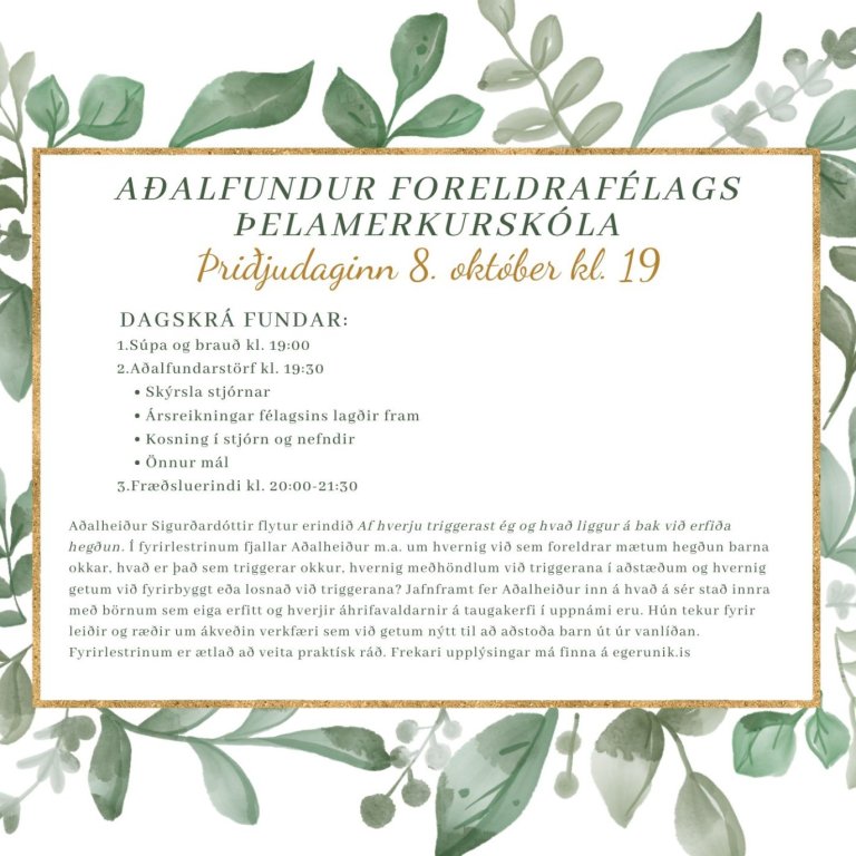 Aðalfundur foreldrafélagsins