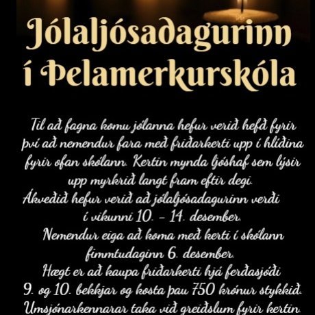 Jólaljósadagurinn í Þelamerkurskóla